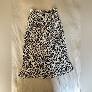 Babaton cheetah print slip midi skirt